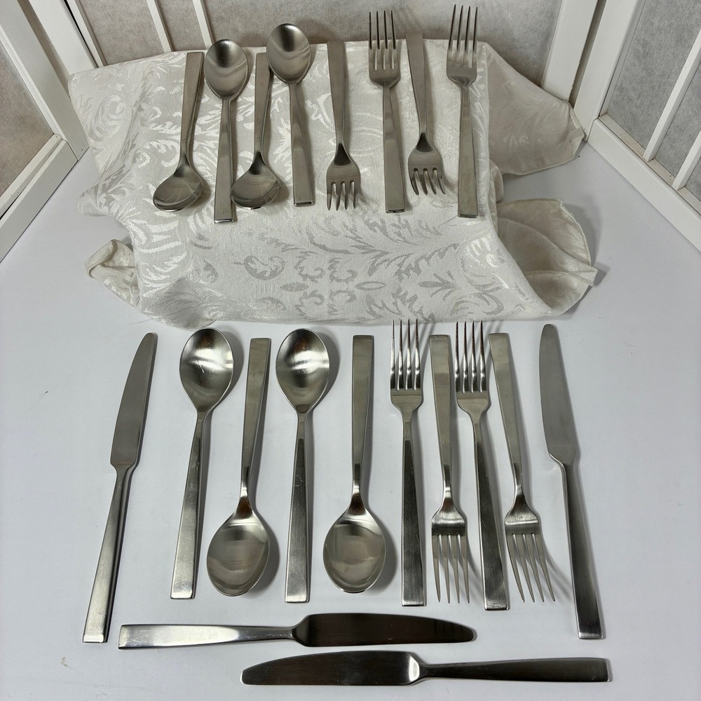 Cambridge Clark 18/10 Stainless Flatware Set 20pc Satin Finish Made in Vietnam